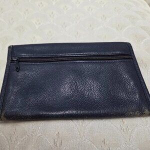 Mundi navy leather wallet